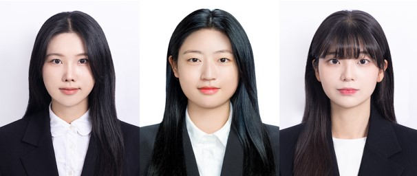 왼쪽부터 조선대 치과대학 치의학과 4학년 양동효, 김가현, 황서윤.