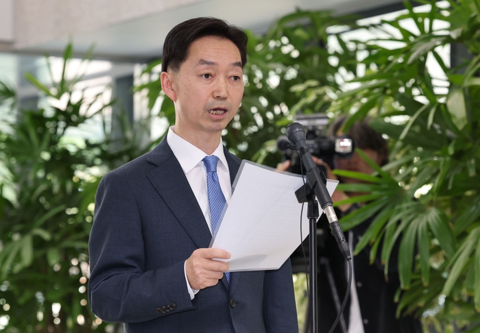 입장 밝히는 김지용 중대범죄수사청장 후보자. 연합뉴스
