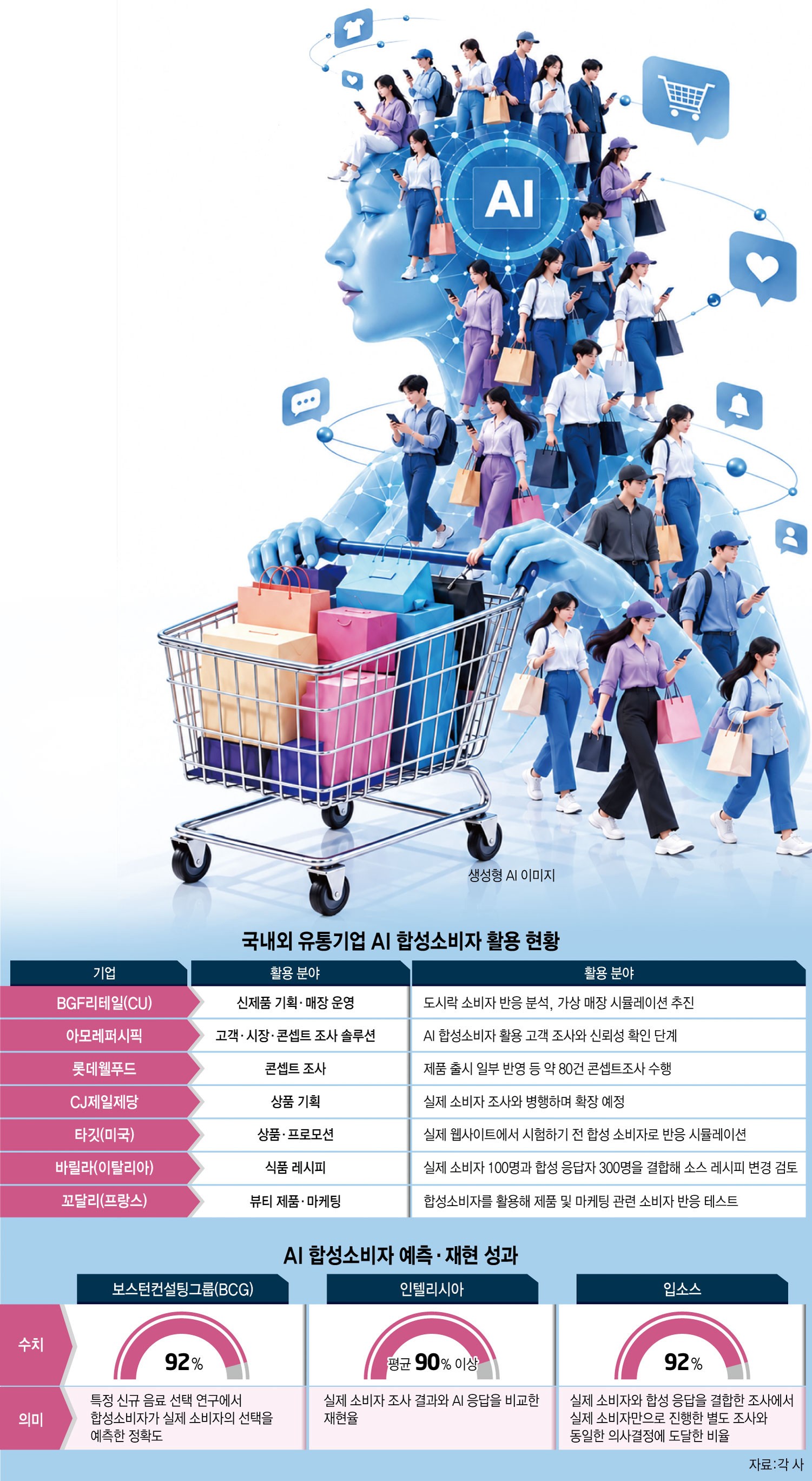 국내외 소비재·유통기업 AI 합성소비자 활용 현황