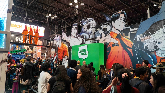 웹툰 엔터테인먼트의 NYCC 2026 부스 모습. [네이버웹툰 제공]