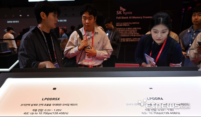 [포토] 모바일용 저전력D램 보는 관람객