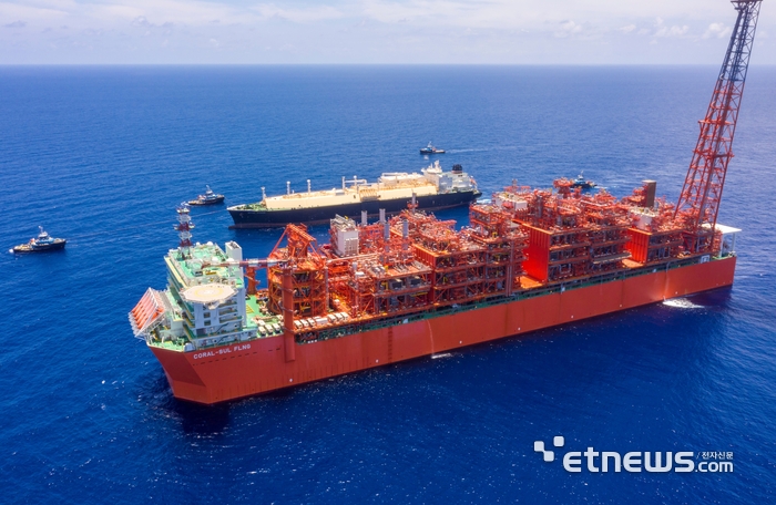 모잠비크 Coral FLNG 사업 플랜트 전경. 가스공사 제공