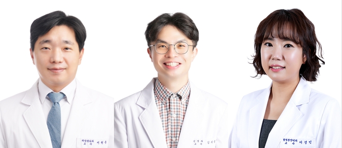 (왼쪽부터) 고려대학교 구로병원 위장관외과 서원준 교수, 신경과 김치경 교수, 혈액종양내과 이경민 교수.(제공=고려대학교 구로병원)