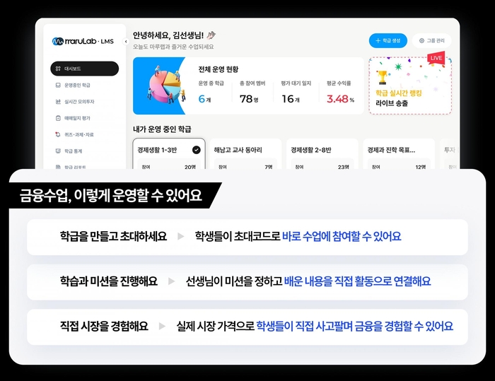 토리에듀핀, 실제 금융시장 기반 '마루랩 LMS' 출시…실전형 금융교육 확대
