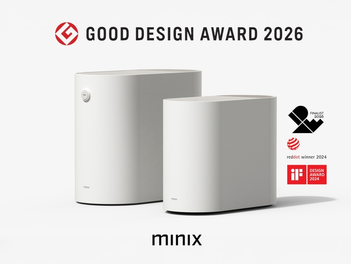 본 '굿 디자인 어워드 2026'에서 수상작으로 선정된 미닉스 '더 플렌더 MAX'와 '더 플렌더mini' 사진제공=앳홈