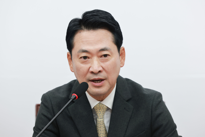 국민의힘 장동혁 대표가 22일 국회에서 열린 최고위원회의에 참석해 발언하고 있다. (사진=연합뉴스)