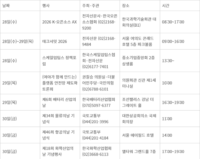 전자캘린더(10월 26~30일)