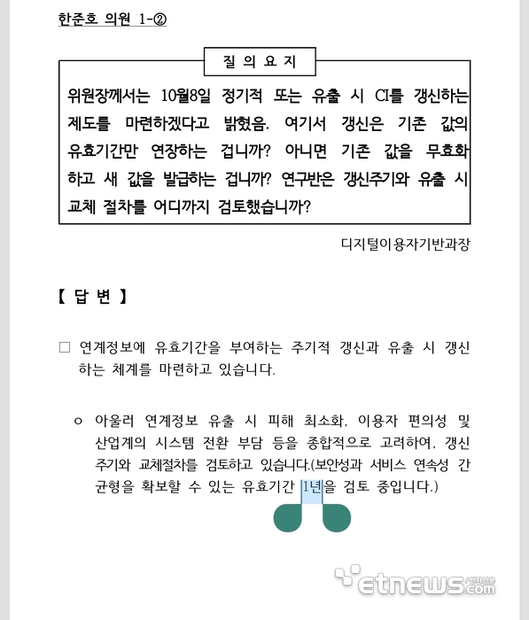 방미통위 서면 답변서