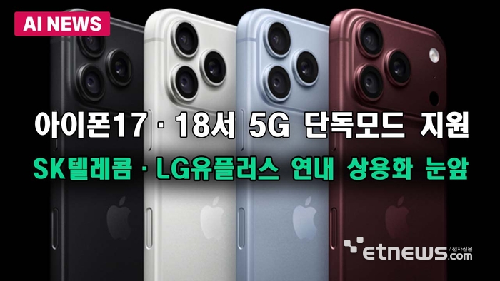 아이폰17·18서 5G 단독모드 지원…SK텔레콤·LG유플러스, 연내 상용화 눈앞