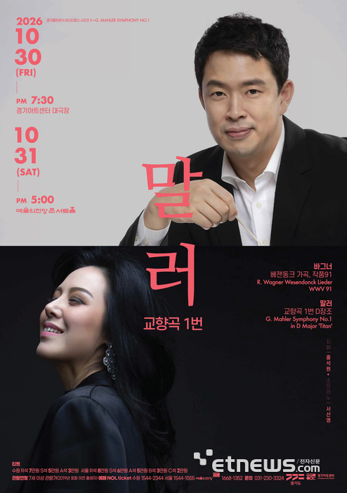경기아트센터, 경기필하모닉 마스터피스 시리즈 V '말러 교향곡 1번' 포스터.