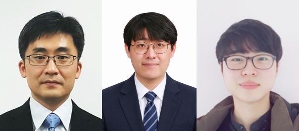 (왼쪽부터)최지웅 DGIST 교수, 김한준 국립금오공대 교수, DGIST 전기전자컴퓨터공학과 김진모 석박사통합과정생