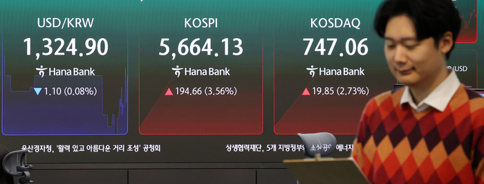 서울 중구 하나은행 본점 딜링룸(사진=연합뉴스)