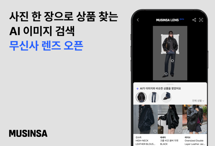 무신사는 사진 한 장으로 원하는 상품을 찾는 인공지능(AI) 이미지 검색 서비스 '무신사 렌즈'를 오픈했다고 29일 밝혔다.