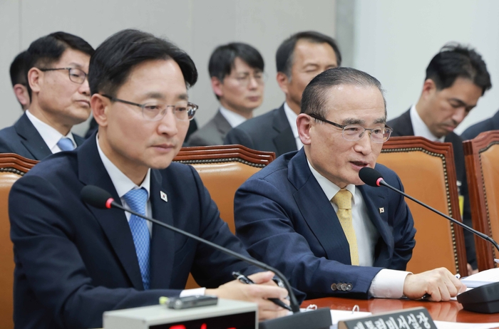 위성락 국가안보실장이 29일 국회 운영위원회에서 열린 대통령비서실, 국가안보실, 대통령경호처에 대한 국정감사에서 운영위원 질의에 답하고 있다. 2026.10.29 연합뉴스