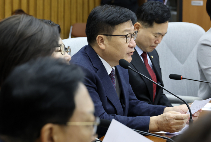 국민의힘 정점식 원내대표가 30일 국회에서 열린 국정감사 대책회의에서 발언하고 있다. 2026.10.30 연합뉴스