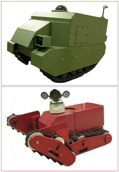 동일파텍의 위험작업용 로봇 \`아키봇M(위)\`과 \`아키봇S\`