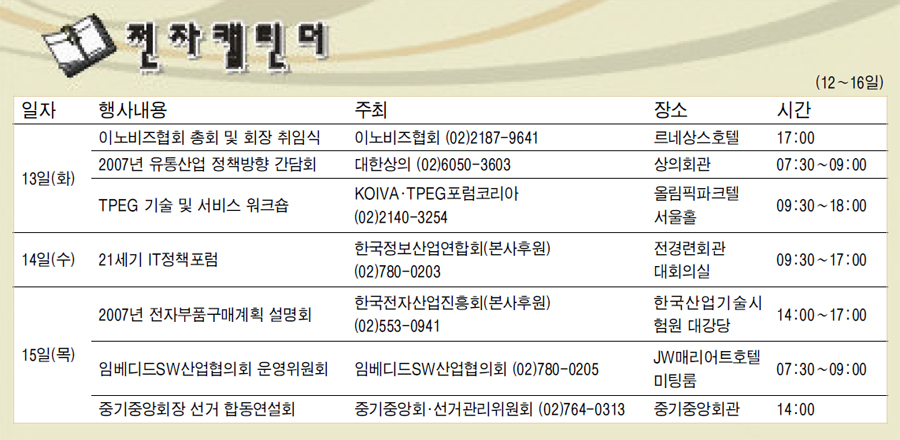 [전자캘린더]2월 12일~16일