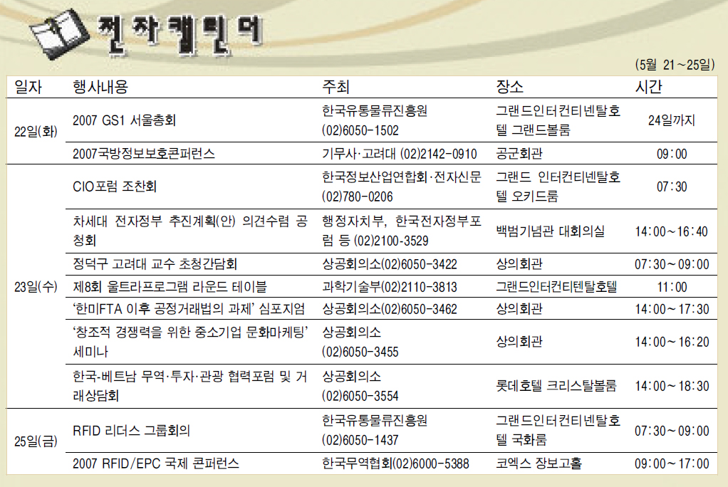 [전자캘린더]5월 21일~25일