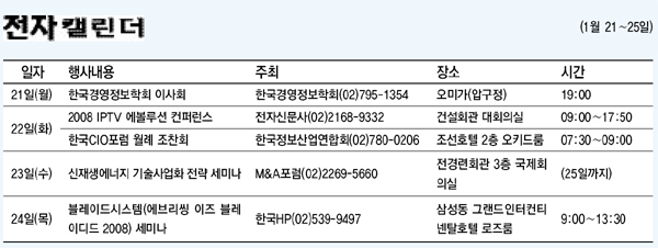 [전자캘린더] 1월 21~25일