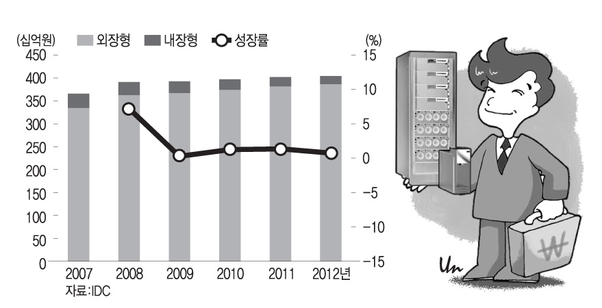 국내 디스크 스토리지 시장 추이 