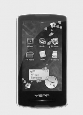 엔비디아의 신형 칩셋 ‘테그라’가 사용된 삼성전자 MP3플레이어 ‘M1’