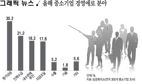 올해 중소기업 경영애로 분야