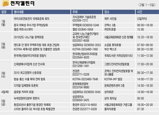 전자캘린더 <2월1일~5일>