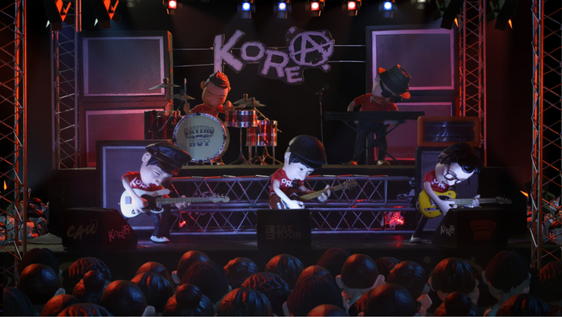  크라잉넛이 부른 월드컵응원가 ‘일어나라 대한민국’을 클레이 애니메이션 기법을 결합해 만든 뮤직비디오 장면.