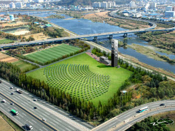 대성에너지에서 추진 중인 타워형 태양열 발전시스템 조감도