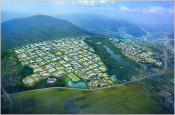 건설기계부품특화단지가 들어설 대구경북경제자유구역내 경산지식산업지구 조감도.