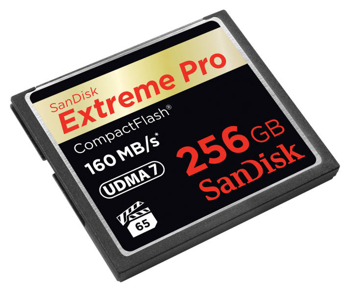 신제품 256GB 용량 샌디스크 익스트림 프로 컴팩트플래시 카드