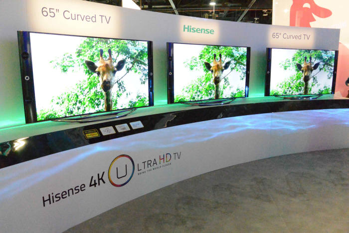 하이센스(TCL)가 CES 2014에 출품한 65인치 곡면 UHD TV