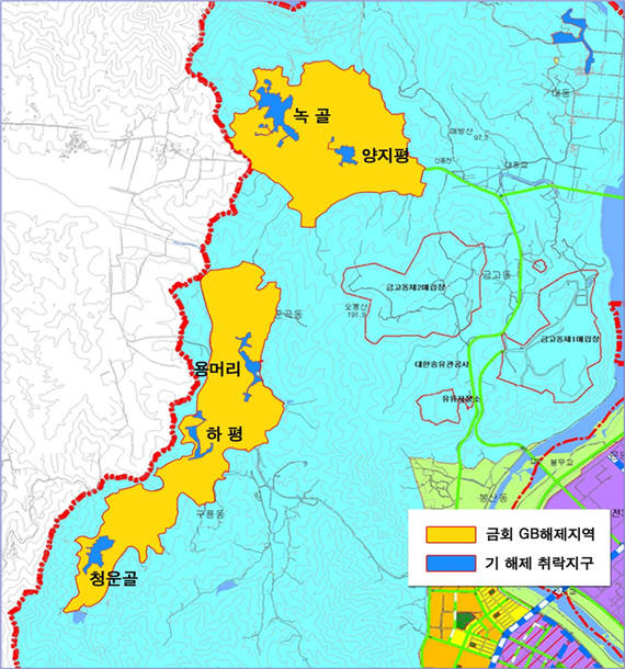 신동·둔곡 지구 그린벨트 해제…과학벨트 부지 확보 청신호