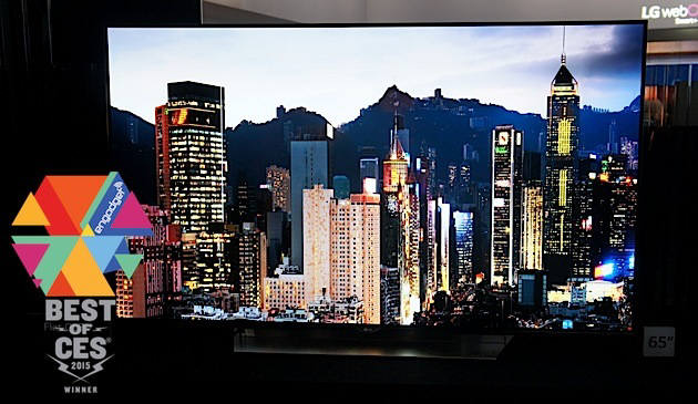 CES 2015 TV부문 최고 제품상을 수상한 LG 울트라 올레드 TV <사진=엔가젯>