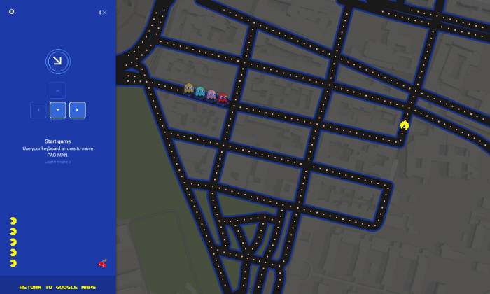 구글 만우절 이벤트 `팩맨 게임`