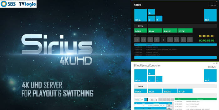 SBS와 티브이로직이 국내 최초로 개발한 4K 초고화질(UHD) 방송용 비디오 서버 ‘시리우스(Sirius)4K’