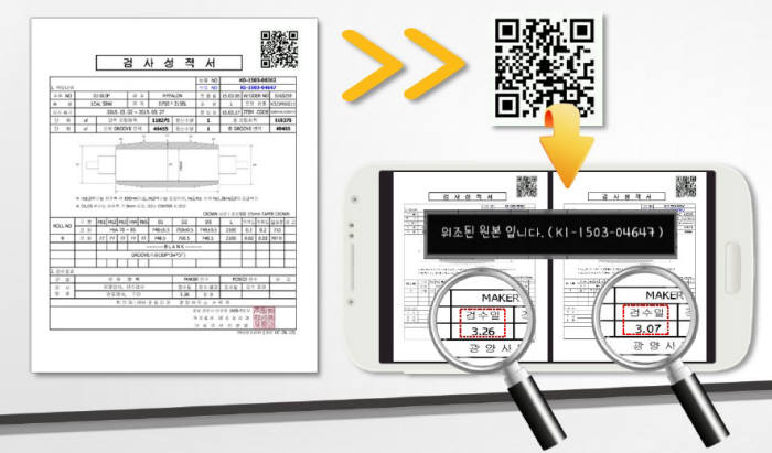 모바일로 시험성적서 진위여부 확인한다