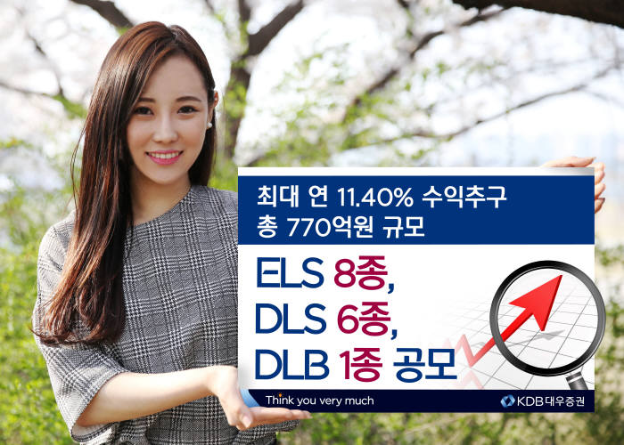 [증권가 신상품]KDB대우증권, ELS 8종, DLS 6종, DLB 1종 공모