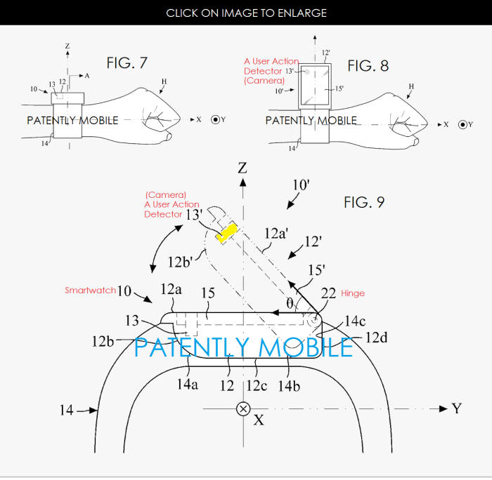 얼굴따라 움직이는 삼성전자 스마트워치 특허출원도면
 <자료: 페이턴틀리 모바일>