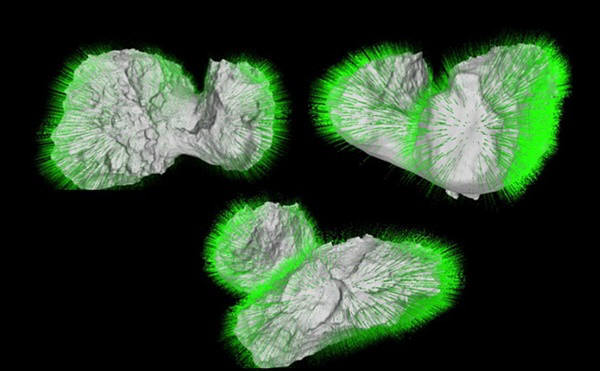 67P혜성 고해상도 촬영사진 분석결과 두개의 혜성이 충돌해 결합한 것으로 드러났다.사진=ESA