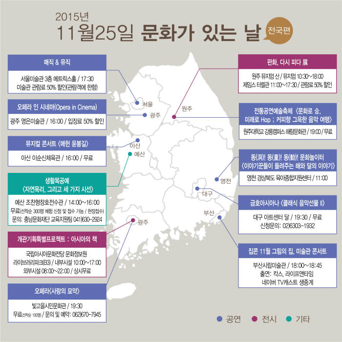 11월 `문화가 있는 날` 전국지도