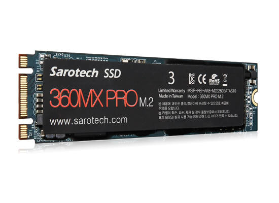 SATA3 타입 M.2(NGFF) 솔리드스테이트드라이브(SSD) ‘360MX PRO M.2’ <사진=새로텍>