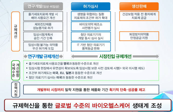 바이오 헬스케어 규제개선안(자료: 식약처