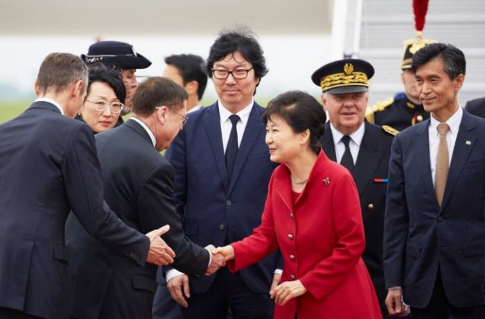 프랑스 국빈방문 중인 박근혜 대통령.(출처:청와대)