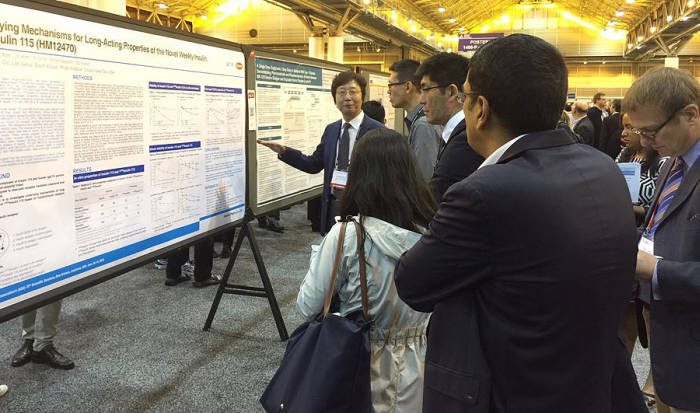 한미약품은 지난 10일부터 14일(현지시간)까지 미국 뉴올리언스에서 열리는 미국당뇨병학회(ADA)에 참가해 개발 중인 지속형 당뇨-비만신약 주요 연구결과를 발표했다.