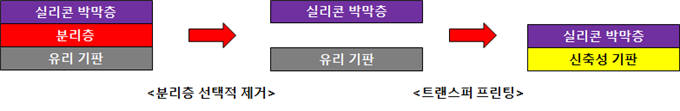 분리층 제거를 이용한 트랜스퍼 프린팅 공정 모식도
