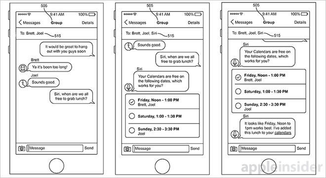 애플이 미국특허청을 통해 출원한 `커뮤니케이션 세션의 가상 비서` 특허 내용. 출처=애플인사이더