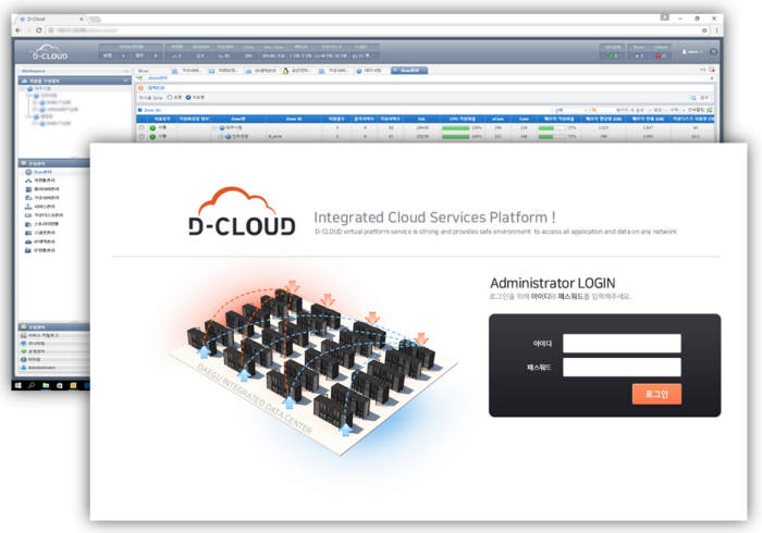 범일정보가 개발 구축해 최근 개통한 D-클라우드 시스템.