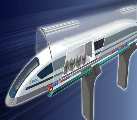 아음속 캡슐트레인은 진공 상태의 관을 공기저항 없이 달린다.