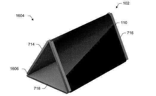 마이크로소프트 `플렉시블 모바일기기` 관련 특허(공개번호 US20160109908)의 변형 도면 / 자료: USPTO